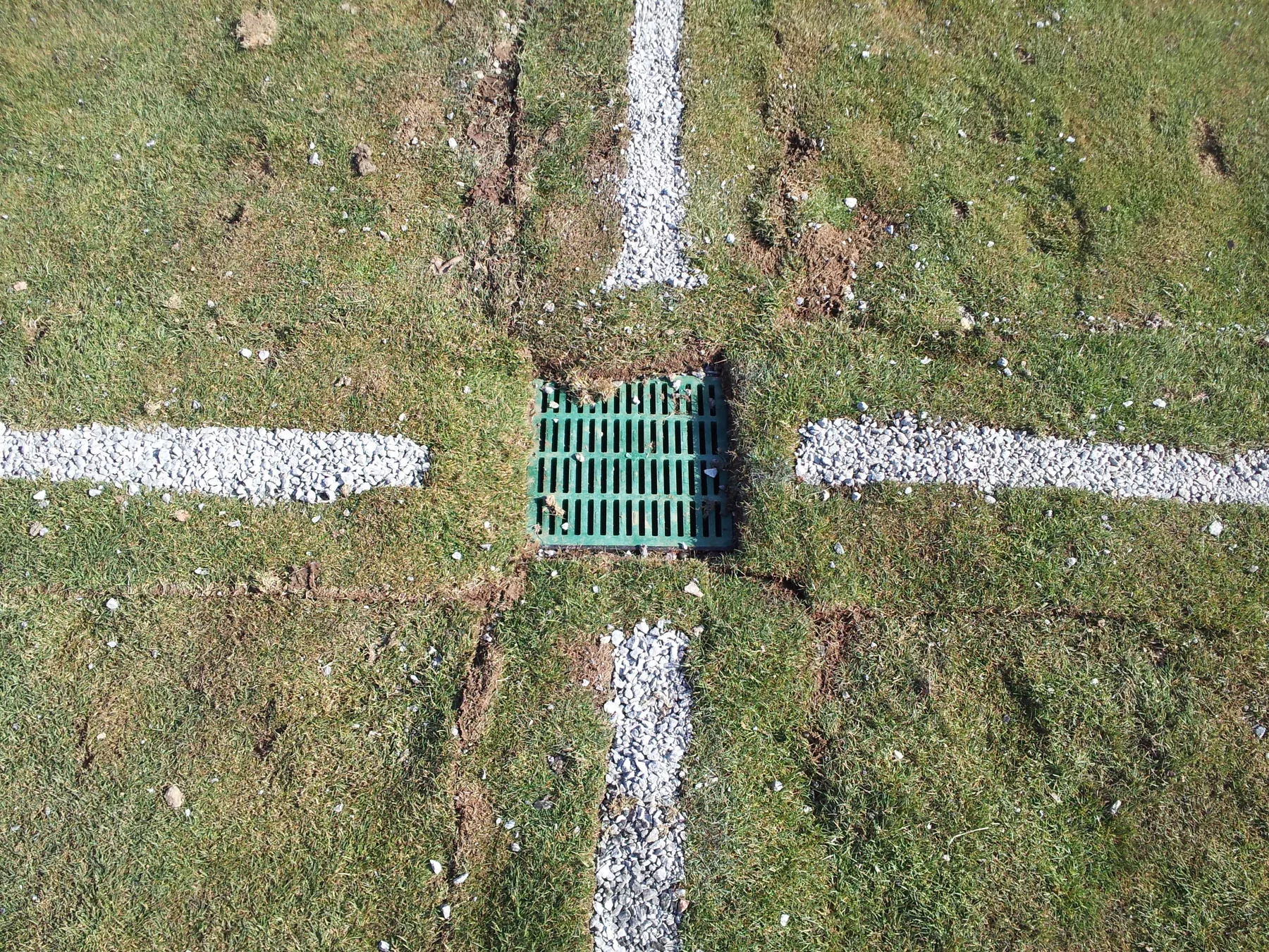 Finished catch basin and gravel laterals