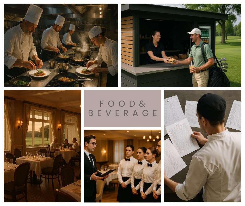 Food and beverage team preparing service