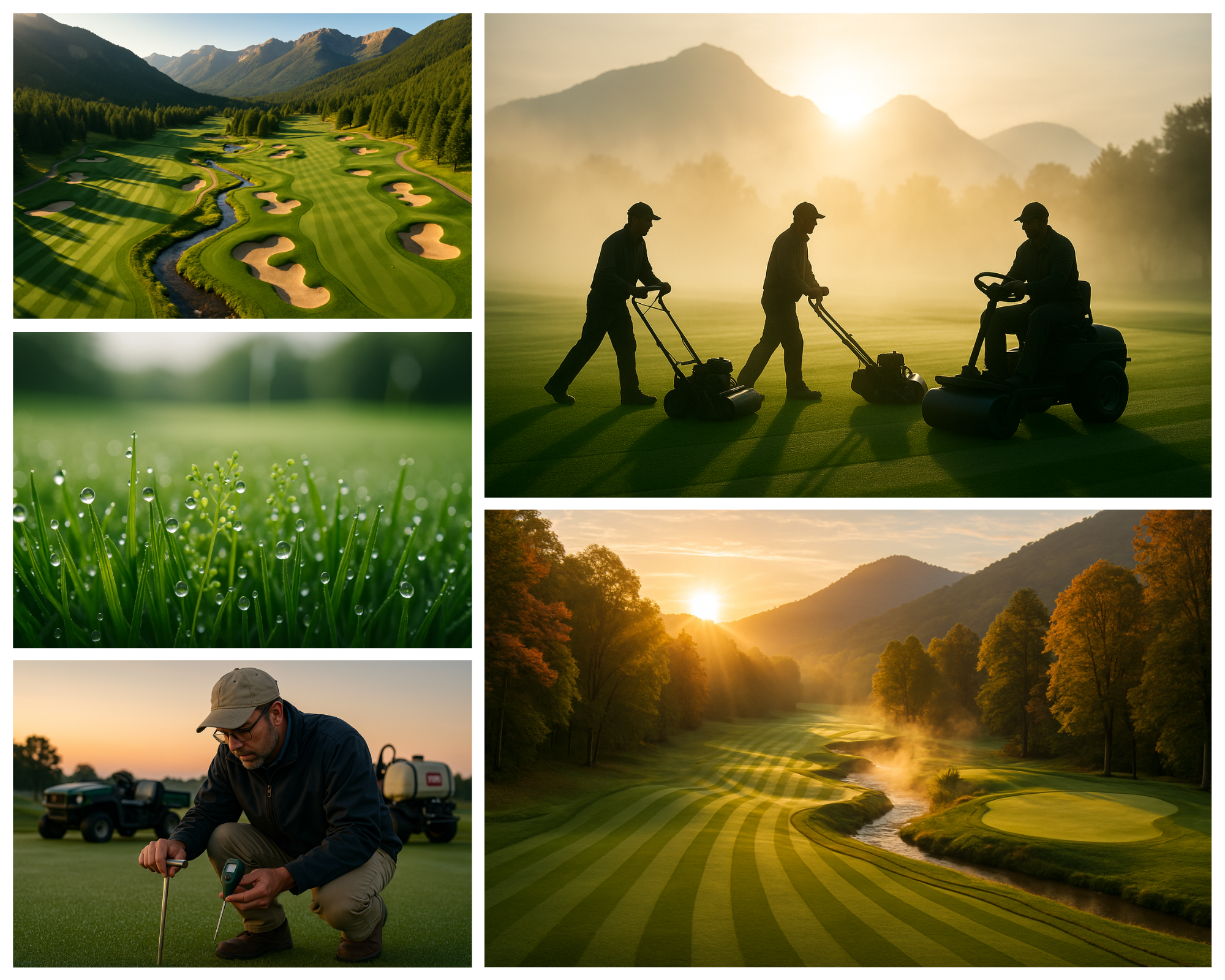Superintendent inspecting tournament-ready greens